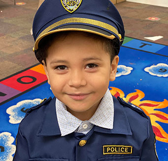 Boy in a police costume